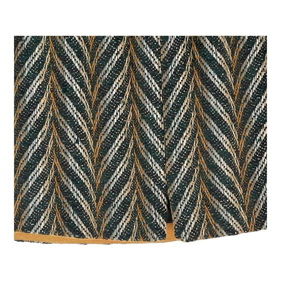 Skies Are Blue Women’s L Chevron Tweed Mini Skirt Green Beige Lined EUC - Picture 4 of 9